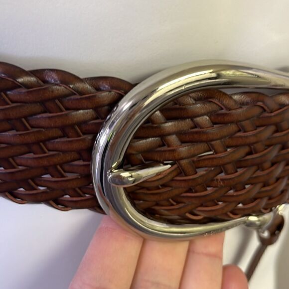 Michael Michael Kors Brown Basketweave Belt with Silver Hardware and Charms- Med main image 14